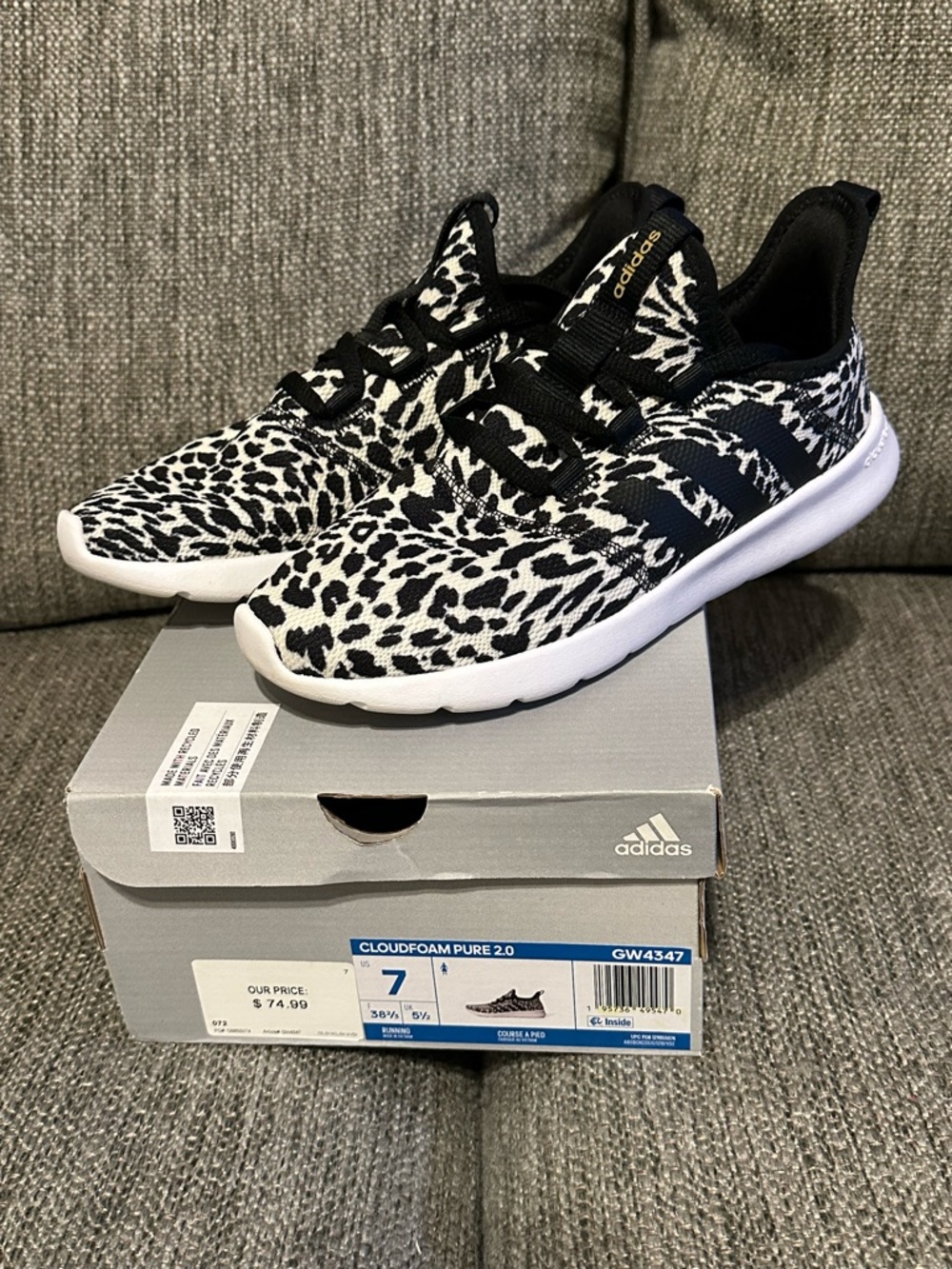 Adidas Cloudfoam Pure 2.0 Leopard Sneakers